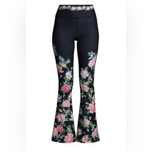 Johnny Was Black Floral Leggings